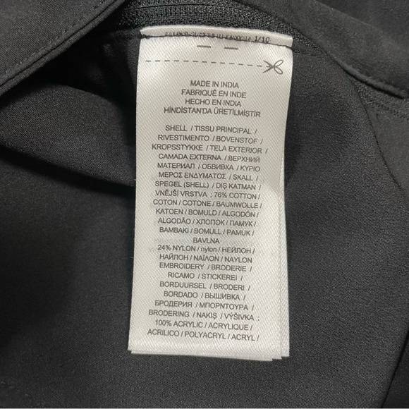 Ralph Lauren Embroidered Cropped Sleeveless Black White Blouse Size 12 - Picture 8 of 10